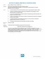 Notice of Annual Meeting of Shareholders